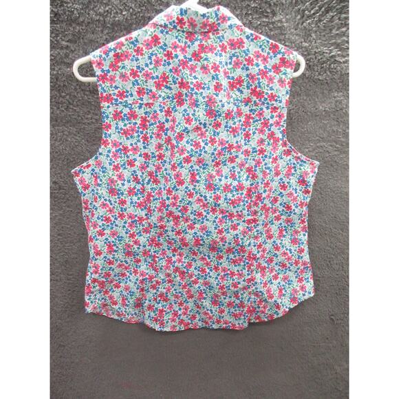 NWT J. Crew Floral Poplin Sleeveless Button Shirt Women's XL Cottagecore - Picture 11 of 14